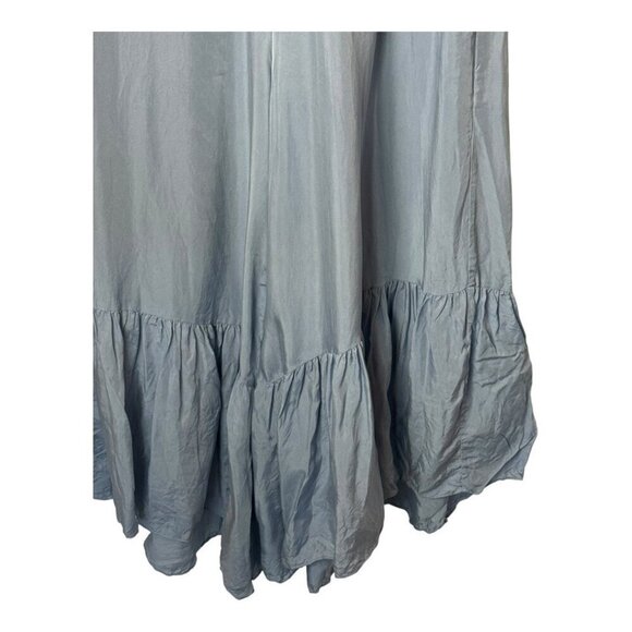 Tibi Jumpsuit Women 4 Blue Tie Waist Sleeveless Boho Cottagecore‎ Ruffle Hem - Picture 6 of 11